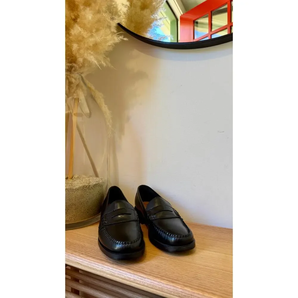 NWOB G.H. Bass Weejuns Katherine II Black Leather Penny Loafers 7.5 Wide